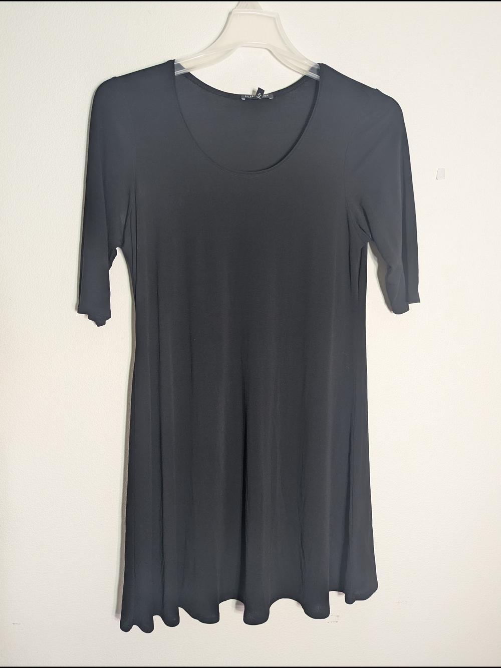 Eileen Fisher Womens Dress 100% Silk Quiet Luxury Old Money Neutral Chic Small